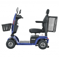 PSS500-W429P151651 disabled four-wheel mobile electric scooter.  Blue 24V / 500 W 12 km/h mobility scooter.  Foldable travel portable mobility scooter, medium-sized motorcycle