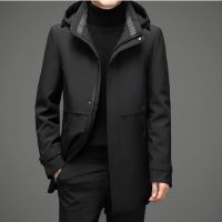 Custom Style Winter Warm Windproof Men Long Down Coat Hoodie Down Puffer Jacket Men Clothing