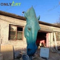 Customize large size metal casting bronze horse head statue sculpture for garden decoration
