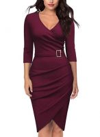 7-sleeve tight dinner party dress