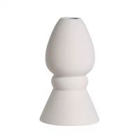 Small Frosted Cream Ceramic Tabletop Vase Unique Wedding Decorations for Home Use for Entrance Hall Living Room Matt Glaze Type