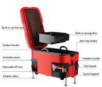 40l Multifunction Fishing Cooler Tackle Boxes Portable Fishing Life Box Seat Wheel