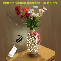 Hollow Vase Night Light Remote Control Night Lamp Vase Lamp Flowers Home Decor for Bedroom Reading Living Room Party Special Gifts