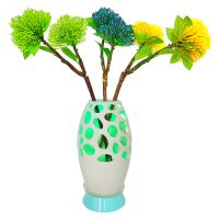 Ceramic Hollow Vase Night Lamp Remote Control Night Light Multicolor Led Lights Table Lamp for Bedroom Living Room Hotel Office Gift Decor 