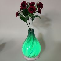 Remote Control Glass Vase Night Light Multicolor With Usb Rechargeable Battery For Bedroom Reading Living Room Holiday Gift 