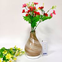 Portable Glass Vase Night Light With Remote Control Usb Rechargeable Battery For Room Home Office  Gifts 