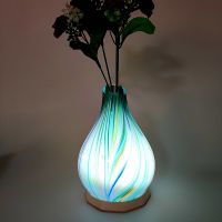 Remote Control Glass Vase Night Light Multicolor With Usb Rechargeable Battery For Bedroom Reading Living Room Holiday Gift 