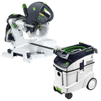 Fully EAGRY SALES Festools KS 120 Dual Compound Sliding Miter Saw w out T-LOC + CT 48 Dust Extractor Package