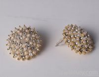 Rhinestone Ball Stud Earrings