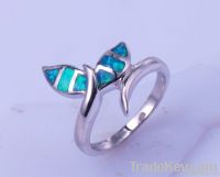silver ring with opal-WSRAB12300