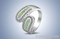 silver ring with opal-WSRWG11746