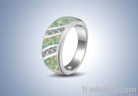 silver ring with opal-WSRWG11747