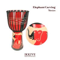 Elephant Carving Indo Djembe Drum
