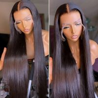 Lace Front Human Hair Wigs Brazilian Transparent Bone Straight Lace Closure Wigs