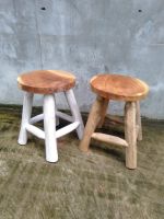 stool natural teak wood