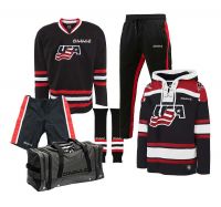 Ice Hockey uniform set full kit with custom logo include jersey short hoodie and bag with socks