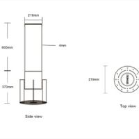 UPARK Parking Lot Flat Top Fixed Bollard 6mm Thaickness  304 Stainless Steel Traffic Barrier Safety Post