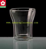 glass double wall cup
