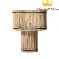 Handwoven Rattan Table Lamp Beside Disk Floor Lamp King Craft Viet