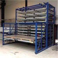 Sheet Metal Storage Rack Forklift Operated and Roll Out Drawer Combination 3 tons Sheet loading Storage System