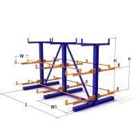 Roll Out Cantilever Racking System 6m Long Steel Pipe Storage Solutions Heavy Duty Industrial Racking System