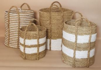 BASKET SEAGRASS MIX SINTETIS PUTIH SET OF 4