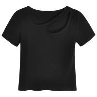 New design cut-out slim cropped base shirt short sleeve T-shirt