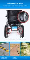 Lithium Battery Adjustable Height Foldable Multifunction Electric Wheelchair