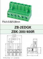2EDGK 5mm 5.08mm female plug 2p 2 positions pluggable terminal block