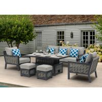 3 Seat Sofa Set with Adjustable Casual Dining Table