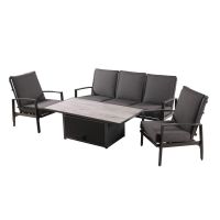 3 Seat Lounge Sofa Set With Adjustable Tuscan Table â�� GreySlate