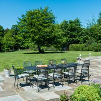 Aluminium 10 Seater Square Garden Dining Set with 3.5m Parasol