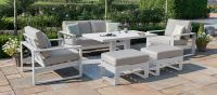 Aluminium Sofa Set - With Rising Table - White