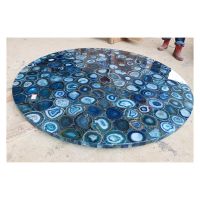 semi precious stone blue agate gemstone slab for sale