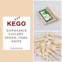 Disposable Wooden Cutlery Set, Boxed Biodegradable Party Utensils, Eco-Friendly Wooden Forks Wooden Spoons Wood