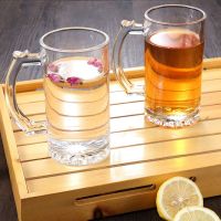 Jingshi Glass Beer Stein Traditional Beer Mugs with Handles 500ml Freezable Beer Glasses