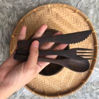 Hand-crafted Kitchenware Item Wooden Fork Wooden Spoons For Cooking In Variety Shapes Natural Red Wood Color