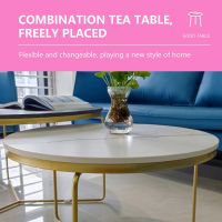 Luxury Small-sized Round Rock Plate High-low Combined Tea Table.ordering Products Can Be Contacted By Mail.