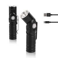 Mini pocket flashlight MESSICRAFT Rechargeable LED Flashlight, 600 Lumen Super Bright Mini Flashlights Pocket Size Waterproof 90 Degree Magnetic Flashlight for Home Indoor Lighting Camping Outdoors Emergencies