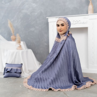 EID HOODED PRAYER SET LONG FULL COVERED RAMADHAN GOWN TELEKUNG MUKENA PLISKET PADDY PRESS PATTERN PRADA LACE