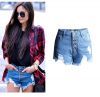 ladies pants Ripped short shorts tassel beard shorts high Waist shorts Multi button denim shorts