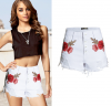 Ladies Jeans Ripped Pants Tassel Denim Shorts High Waist Shorts Embroidered Jeans