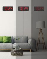Wall Clock - LED Digital Wall Clock with Large Display, Big Digits, Auto-Dimming, Anti-Reflective Surface, 12/24Hr Format, Small Silent Wall Clock for Living Room, Bedroom, Farmhouse, Kitchen, Office-F0789White