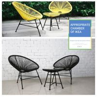 Outdoor Single Rattan Chair Outdoor Balcony Leisure Chair Homestay Simple Wrought Iron Chair Ins Creative Coffee Table (remark Color)