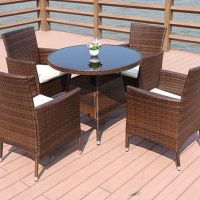 Outdoor Rattan Chair Suitable For Outdoor/indoor, Backyard, Porch, Garden, Poolside, Balcony Furniture (coffee)