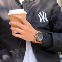 OLEVS 9957 Watch For Men Quartz Movement Leather Strap Big Dial Casual Sport Calendar Waterproof Watch  Relogio Masculino