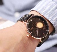 OLEVS 5880 Men&#039; Analog Business Fashion Quartz WristWatch  Classic Multi Time Zone Steel Mesh Band Watch