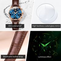 OLEVS Couple Watches Waterproof Fashion Lovers Watches Casual Reloj Leather Wrist Watch