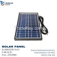 Poly solar panel, 5.5W 18.0Vï¼ŒPolycrystalline cell at low price