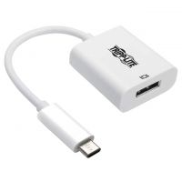 USB C Male Plug 3.1 to DisplayPort Female White Round Unshielded